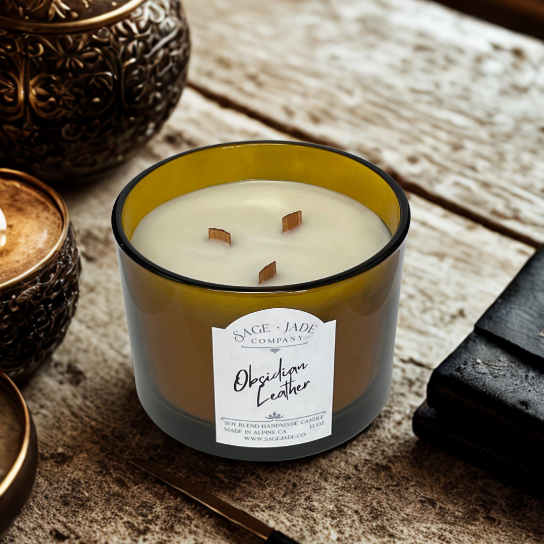 OBSIDIAN LEATHER CANDLE